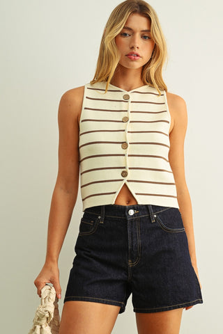 STEVIE STRIPED KNITTED VEST