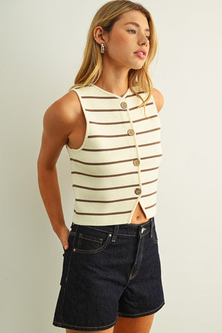 STEVIE STRIPED KNITTED VEST