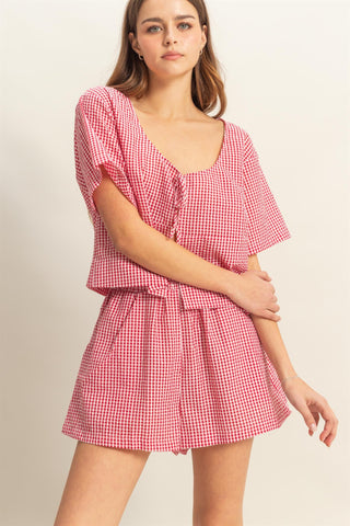 BAXTER RED GINGHAM SHORT