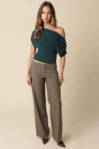 CARINA DRAPED ONE SHOULDER TOP