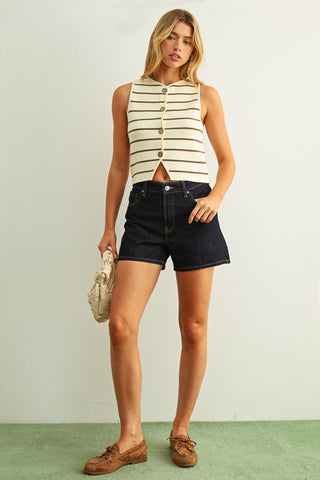 STEVIE STRIPED KNITTED VEST