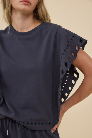 GIBSON FLUTTER SLEEVE TOP