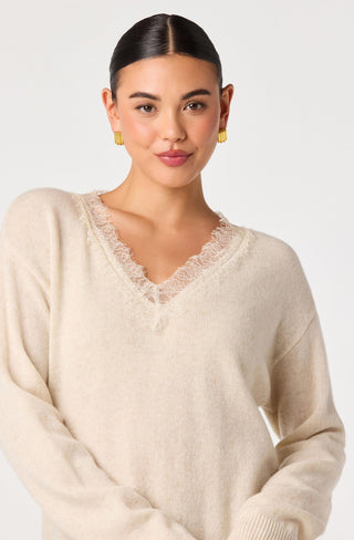 JADYN LACE TRIM SWEATER
