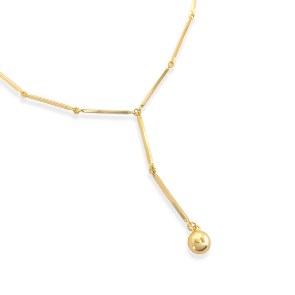 GOLD BAR LARIAT NECKLACE