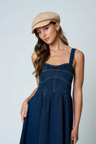 TEDDY DENIM MIDI DRESS