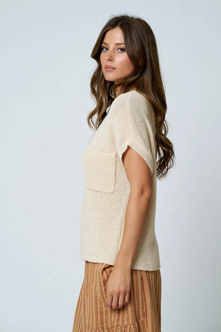 CINDRA SHORT SLEEVE KNIT TOP