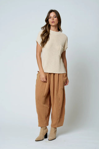 CINDRA SHORT SLEEVE KNIT TOP