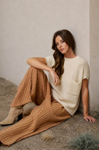 CINDRA SHORT SLEEVE KNIT TOP