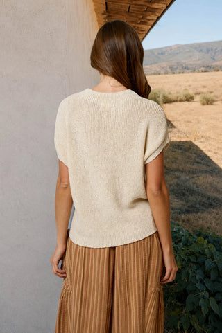 CINDRA SHORT SLEEVE KNIT TOP