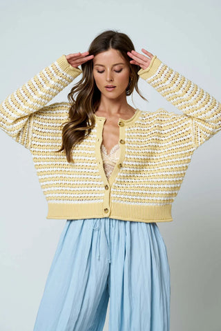 BETH CROCHET KNITTED CARDIGAN SWEATER