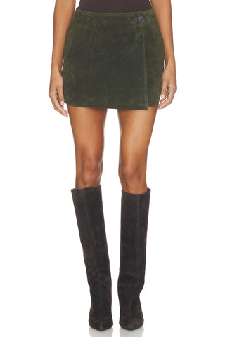 SPICY HERBS SUED SKIRT- BLANKNYC