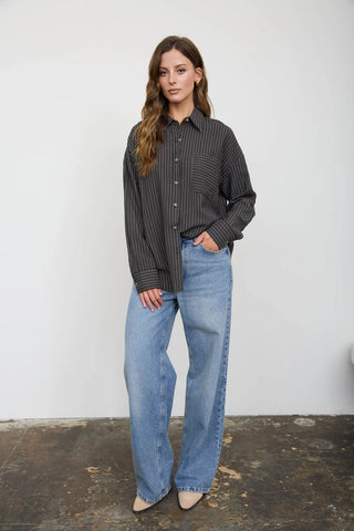 PINSTRIPE BUTTON DOWN SHIRT