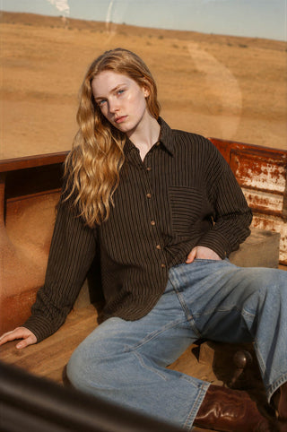 PINSTRIPE BUTTON DOWN SHIRT