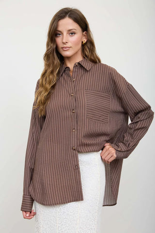PINSTRIPE BUTTON DOWN SHIRT
