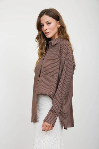 PINSTRIPE BUTTON DOWN SHIRT