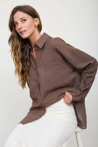 PINSTRIPE BUTTON DOWN SHIRT