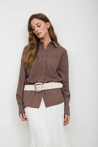 PINSTRIPE BUTTON DOWN SHIRT