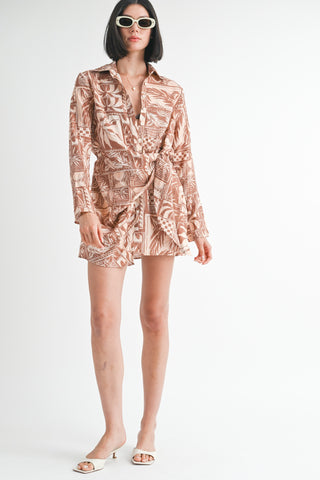 TROPICAL WRAP DRESS