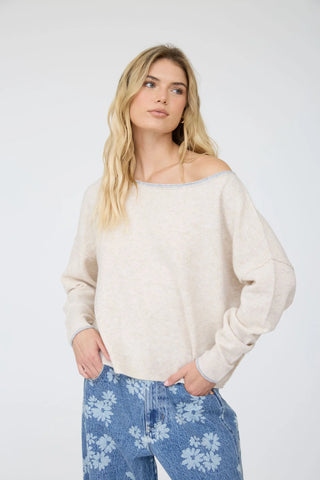 RASYA CONTRAST TRIM SWEATER