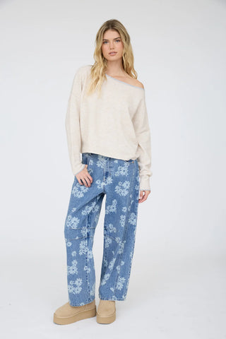 RASYA CONTRAST TRIM SWEATER