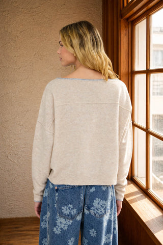 RASYA CONTRAST TRIM SWEATER
