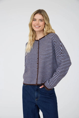 PIPER STRIPE CARDIGAN SWEATER