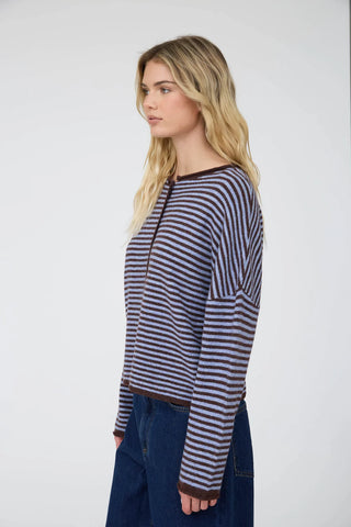 PIPER STRIPE CARDIGAN SWEATER