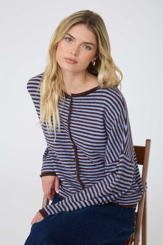 PIPER STRIPE CARDIGAN SWEATER