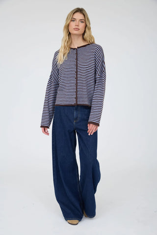 PIPER STRIPE CARDIGAN SWEATER