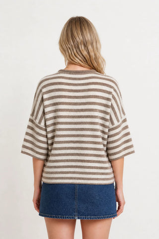 NOAH STRIPED OVERSIZED CARDIGAN TOP