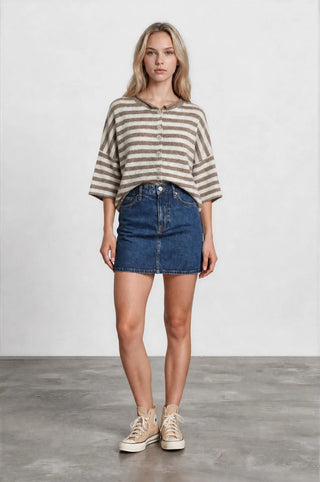 NOAH STRIPED OVERSIZED CARDIGAN TOP