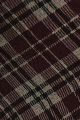 Close-up of a brown and beige plaid fabric pattern