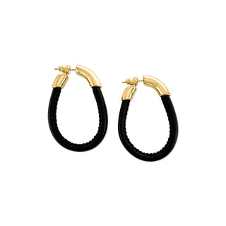 LEATHER TEARDROP EARRINGS