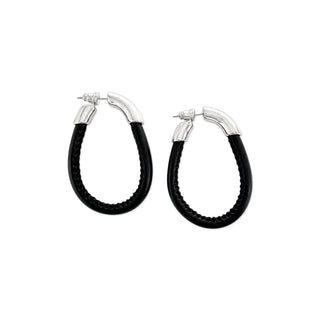 LEATHER TEARDROP EARRINGS
