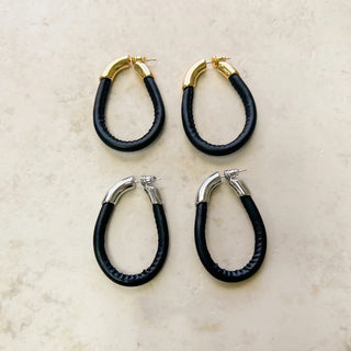 LEATHER TEARDROP EARRINGS