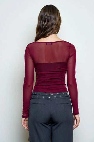 AVA LONG SLEEVE MESH TOP