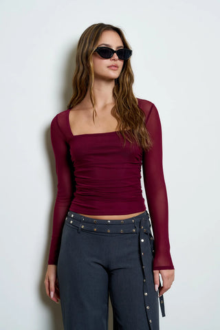 AVA LONG SLEEVE MESH TOP