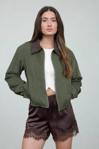 HIGHLAND CONTRAST CORDUROY COLLAR JACKET