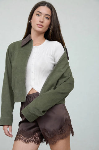 HIGHLAND CONTRAST CORDUROY COLLAR JACKET