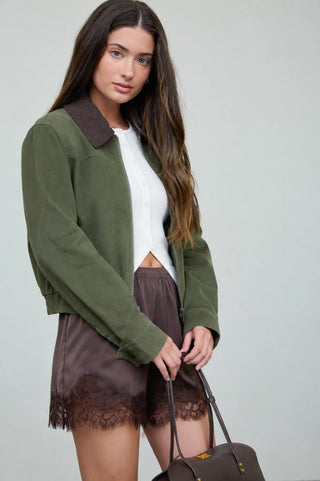 HIGHLAND CONTRAST CORDUROY COLLAR JACKET