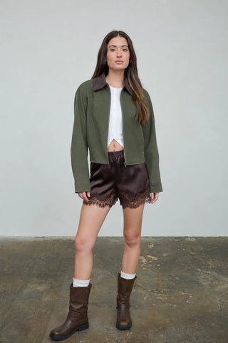HIGHLAND CONTRAST CORDUROY COLLAR JACKET