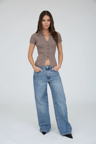 SOPHIA COLLARED KNIT TOP