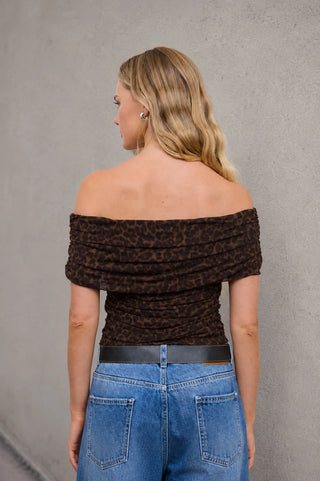 LEOPARD OFF THE SHOULDER TOP