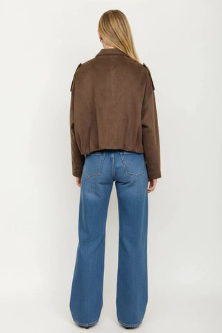 MILLIE SUEDE CROPPED JACKET