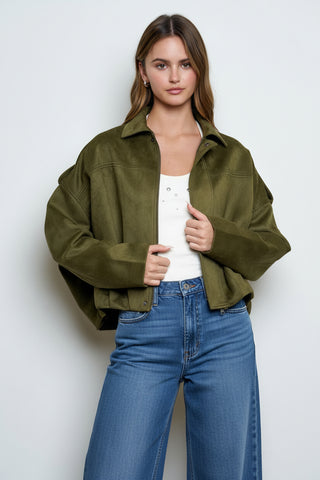 MILLIE SUEDE CROPPED JACKET
