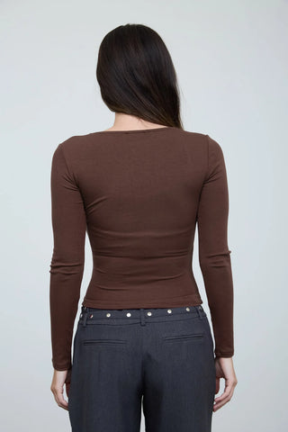 SWEETHEART NECK BASIC LONG SLEEVE