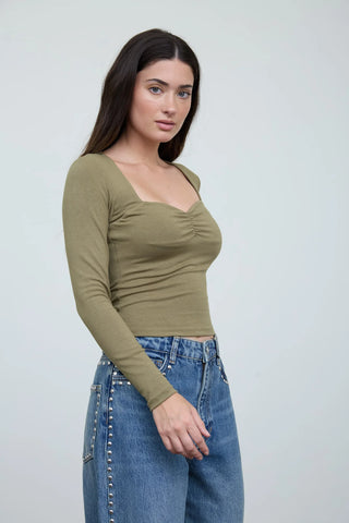 SWEETHEART NECK BASIC LONG SLEEVE