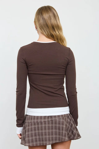DOUBLE LAYER LONG SLEEVE TOP