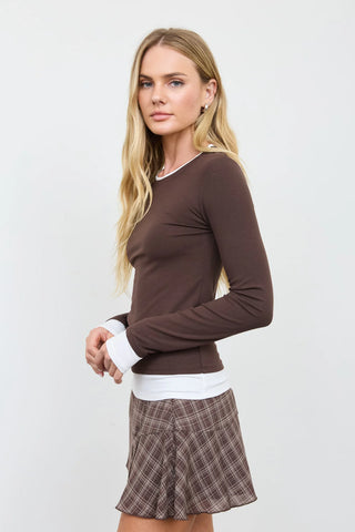 DOUBLE LAYER LONG SLEEVE TOP