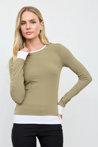 DOUBLE LAYER LONG SLEEVE TOP